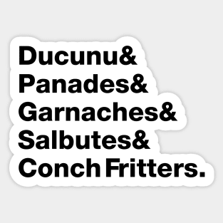 Belizean Finger Foods in Black Text Sticker